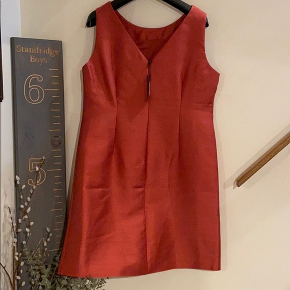 Talbots geranium silk dupioni jacket and dress NWT - Picture 7 of 11